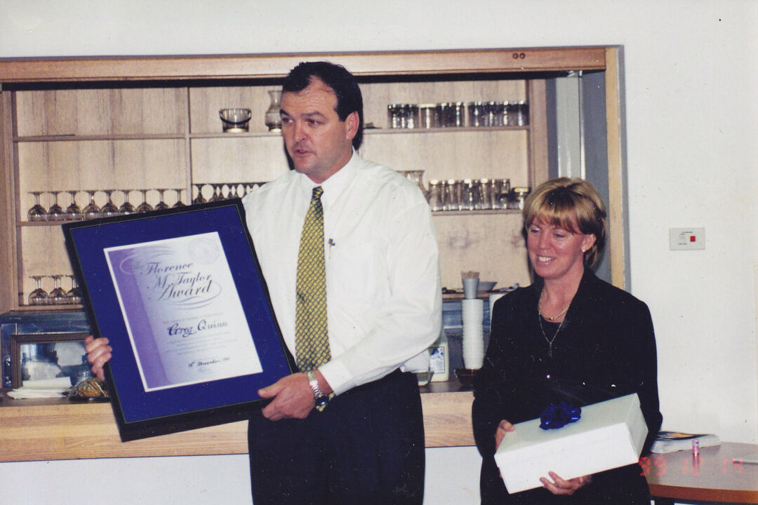 1998 / Greg wins Florence M Taylor Award