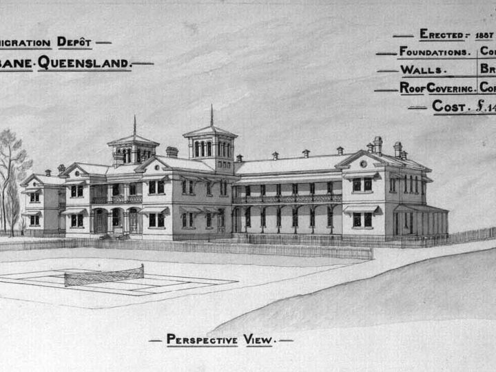 1888 / Architectural perspective of the Immigration Depot, Brisbane / Queensland State Archives / Digital ID 2580