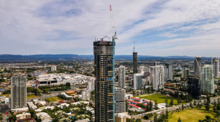 Sunland Group’s $250m Hedges Ave tower tops out